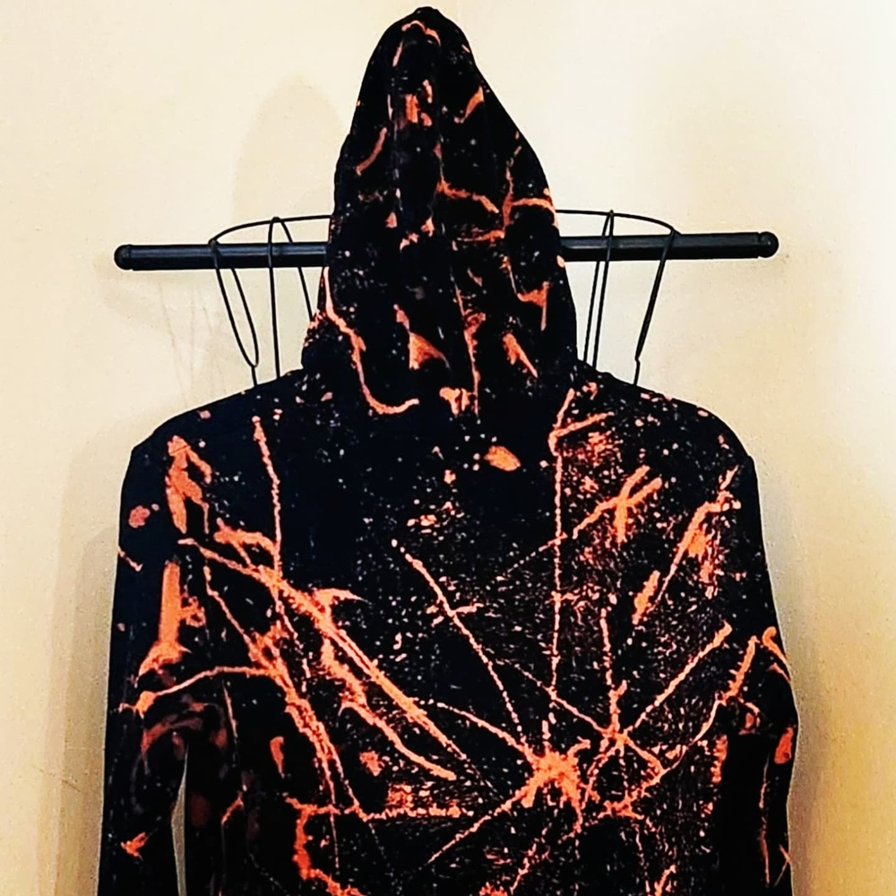 Men's Black and Orange Sweater